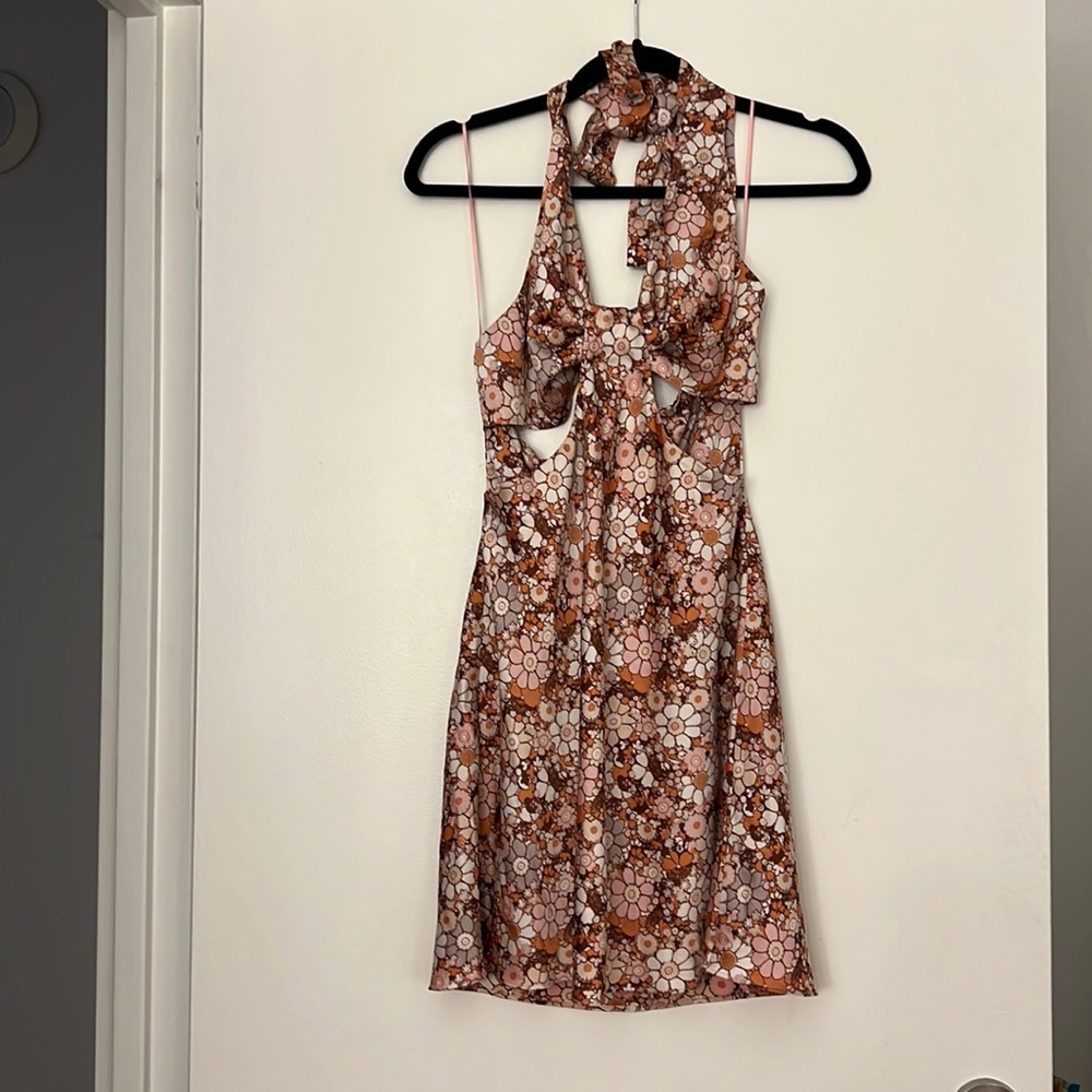 Silk halter floral dress - great for spring and summer